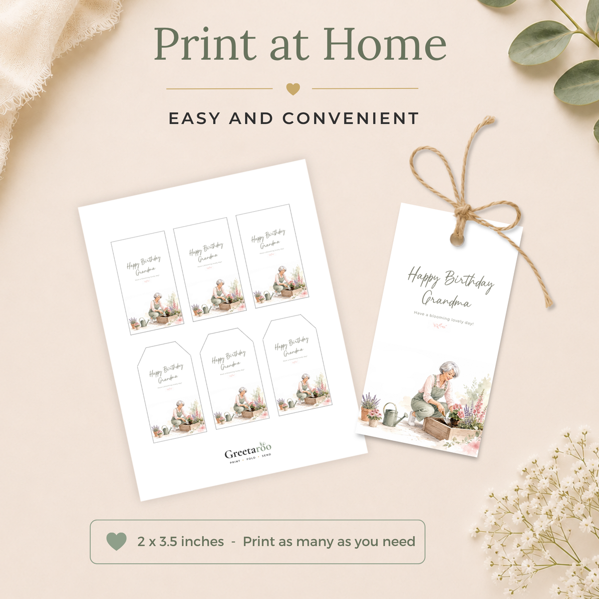 Printable Birthday Gift Tag for Grandma