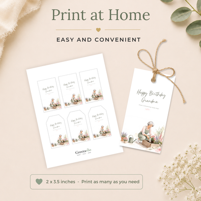 Printable Birthday Gift Tag for Grandma
