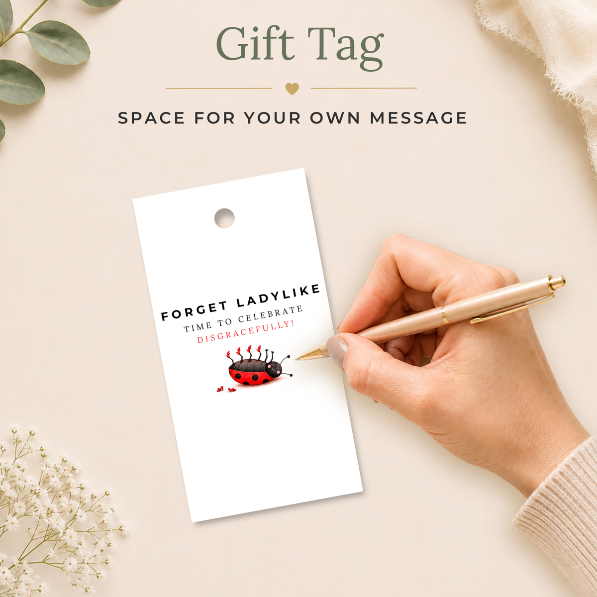 Ladybird Printable Birthday Gift Tag