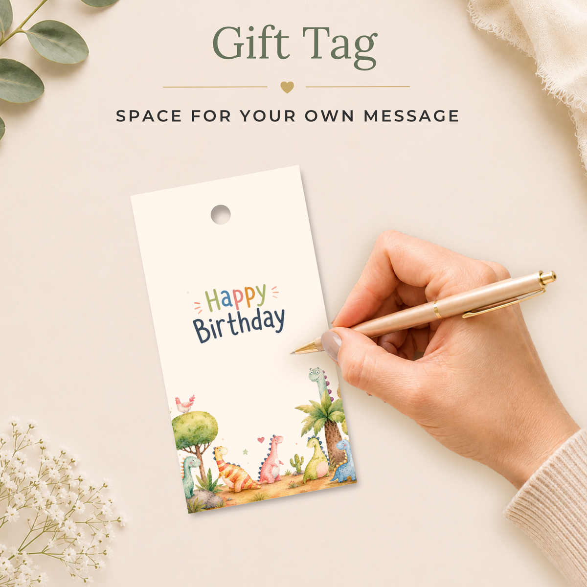 Dinosaur Printable Birthday Gift Tag