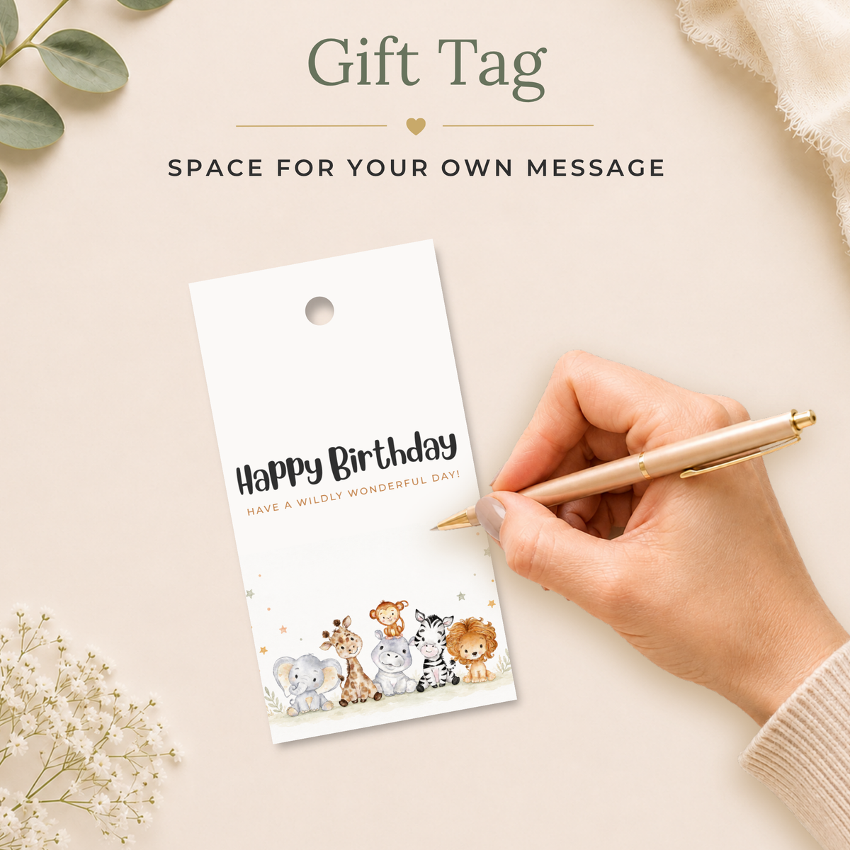 Safari Printable Birthday Gift Tag