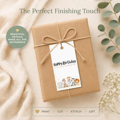 Safari Printable Birthday Gift Tag