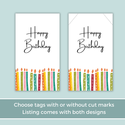 Printable Birthday Gift Tag - Candles