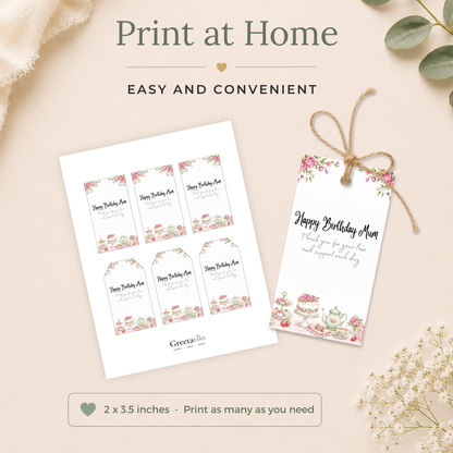 Mum Printable Birthday Gift Tag