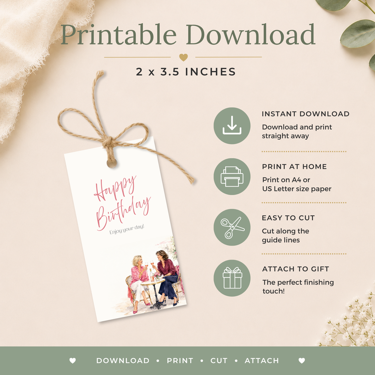 Best Friend Printable Birthday Gift Tag