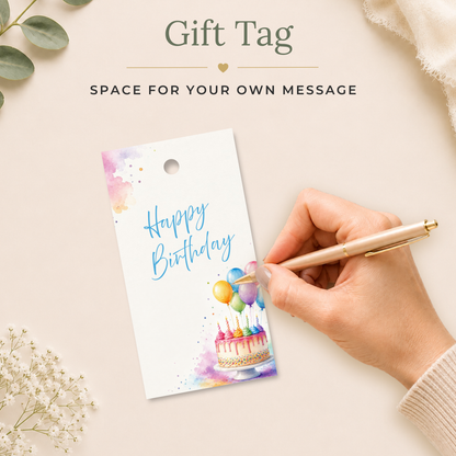 Cake and Balloons Printable Birthday Gift Tag