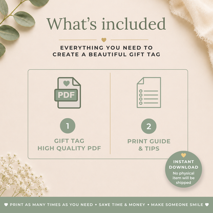 Cake and Balloons Printable Birthday Gift Tag