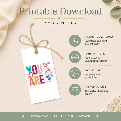 Affirmation Printable Birthday Gift Tag