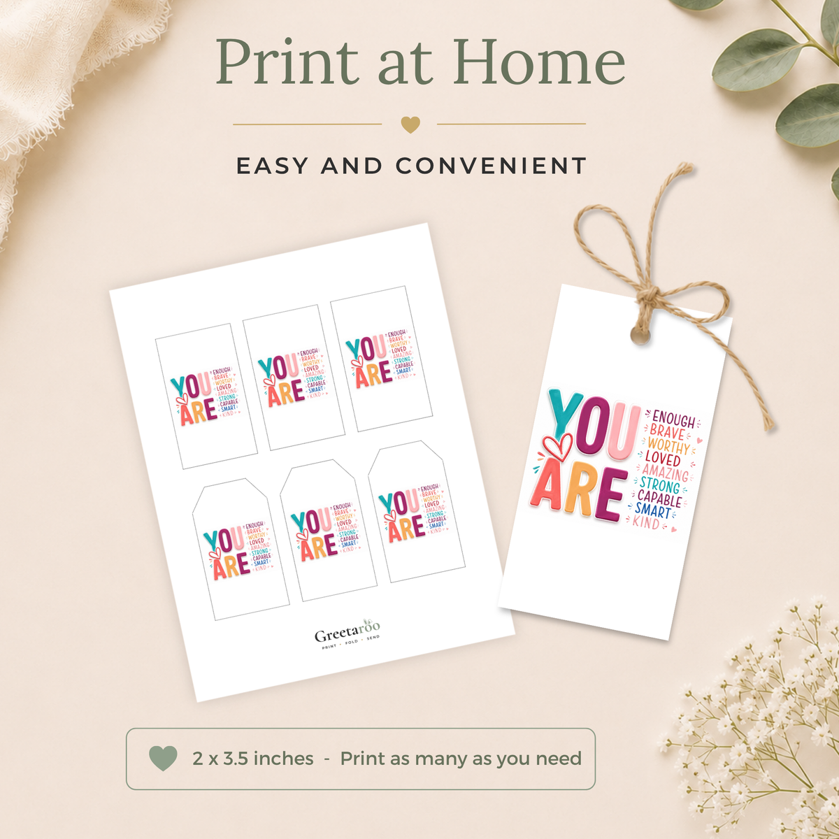 Affirmation Printable Birthday Gift Tag
