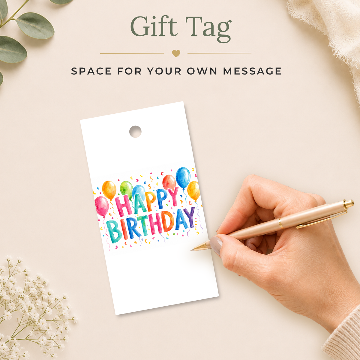 Balloon Printable Birthday Gift Tag