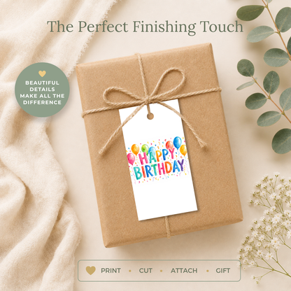 Balloon Printable Birthday Gift Tag
