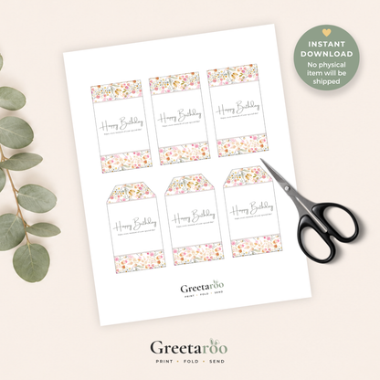 Floral Printable Birthday Gift Tag
