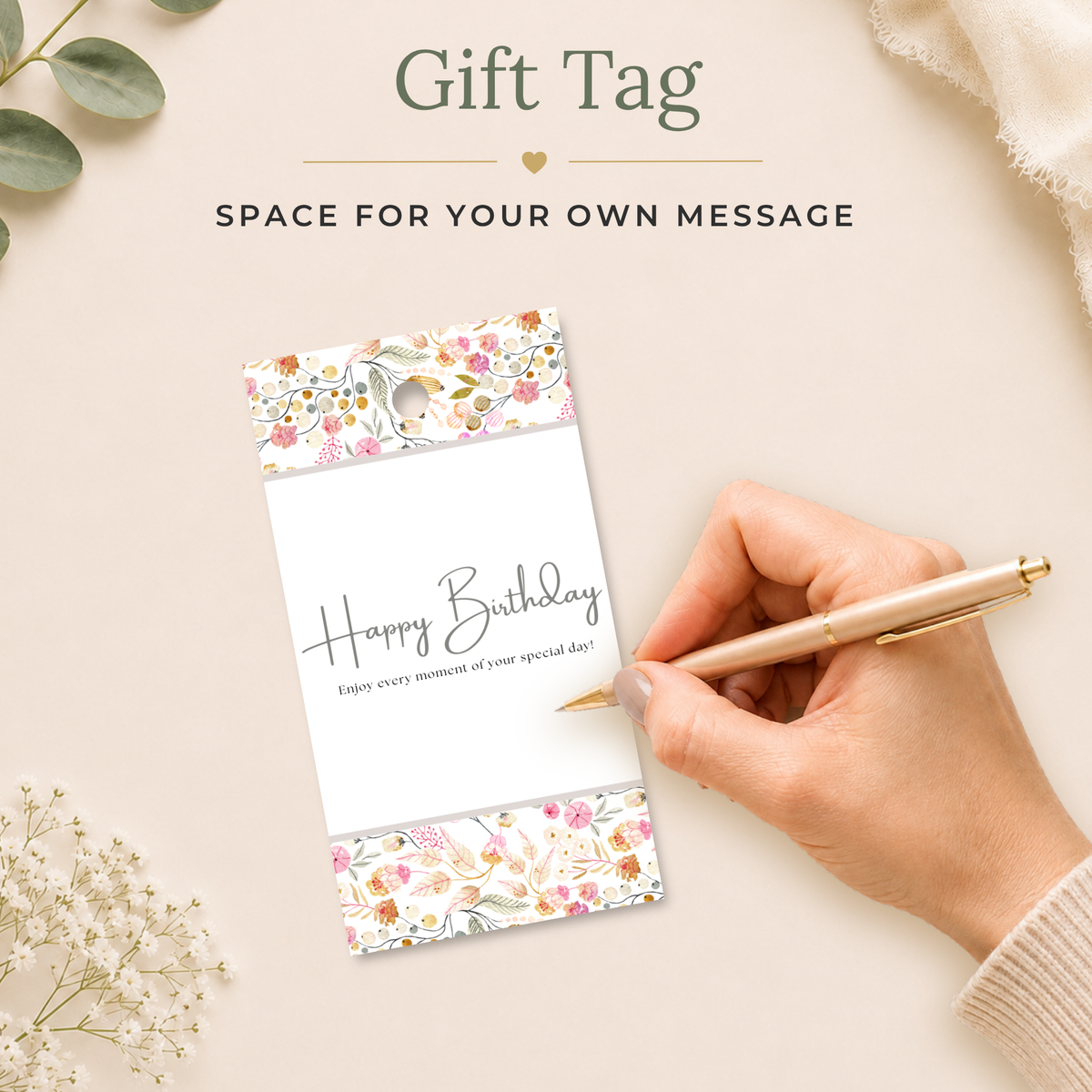Floral Printable Birthday Gift Tag