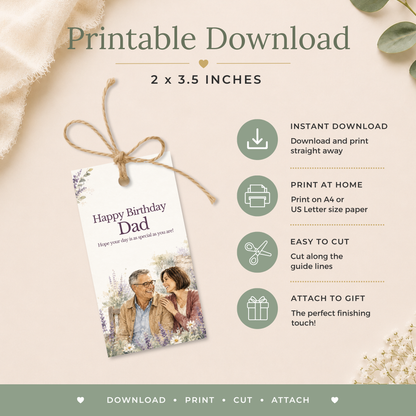 Dad Printable Birthday Gift Tag