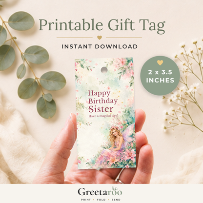 Sister Printable Birthday Gift Tag