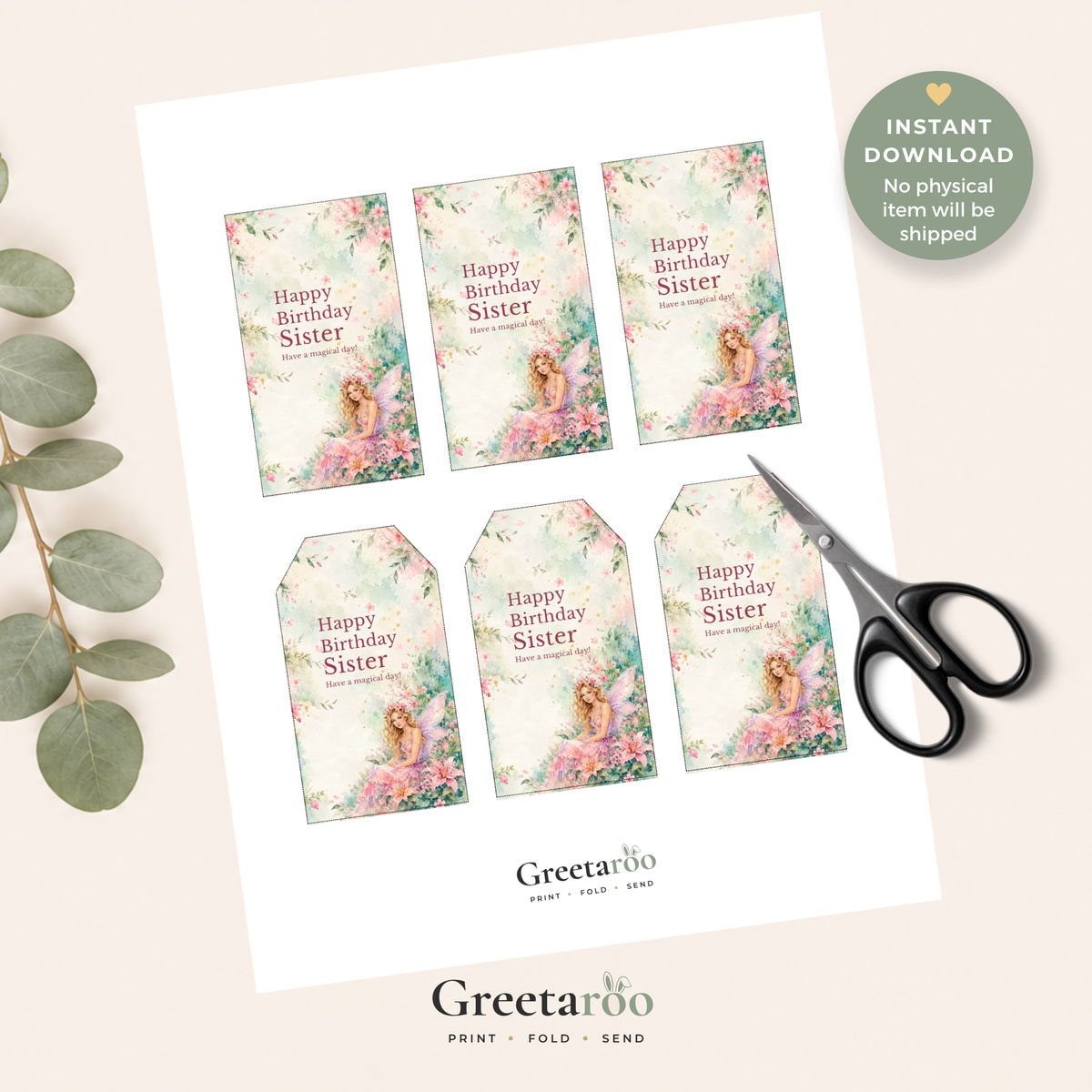 Sister Printable Birthday Gift Tag