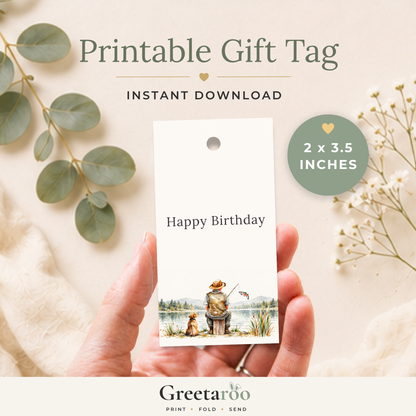 Printable Fishing Birthday Gift Tag for Him