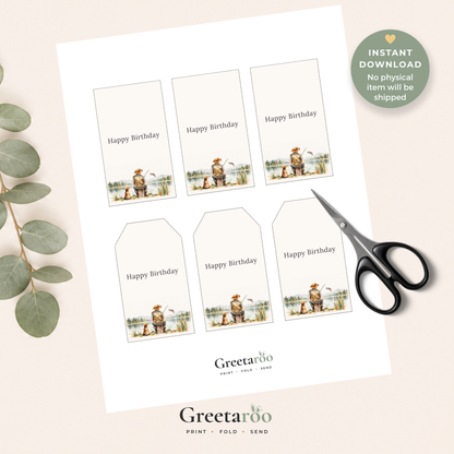 Printable Fishing Birthday Gift Tag for Him