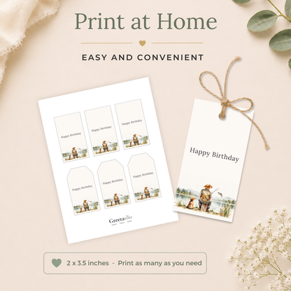 Printable Fishing Birthday Gift Tag for Him