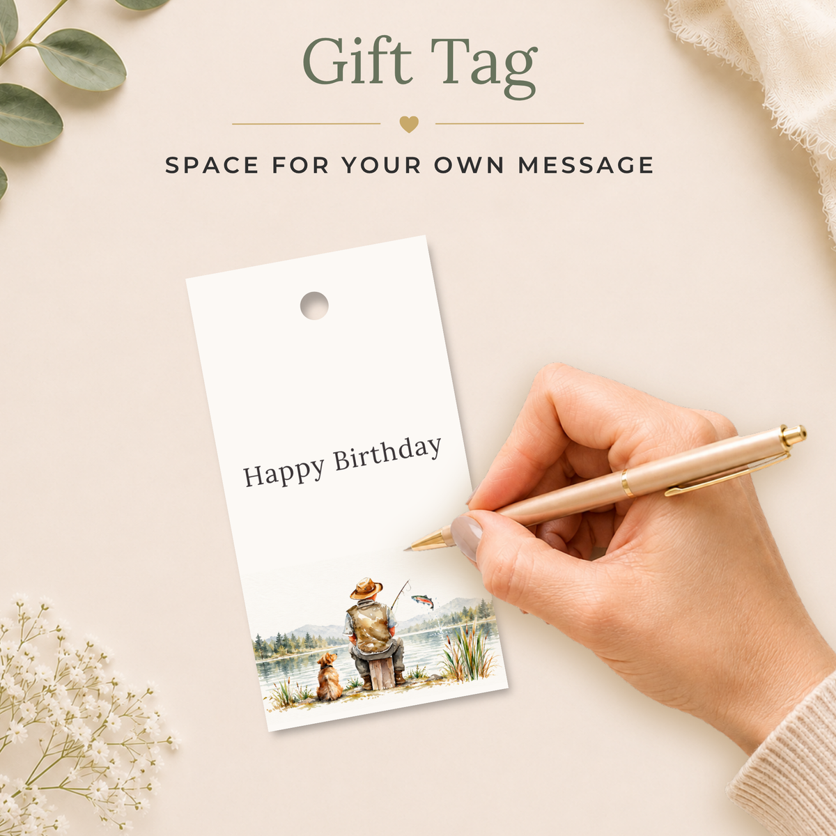 Printable Fishing Birthday Gift Tag for Him