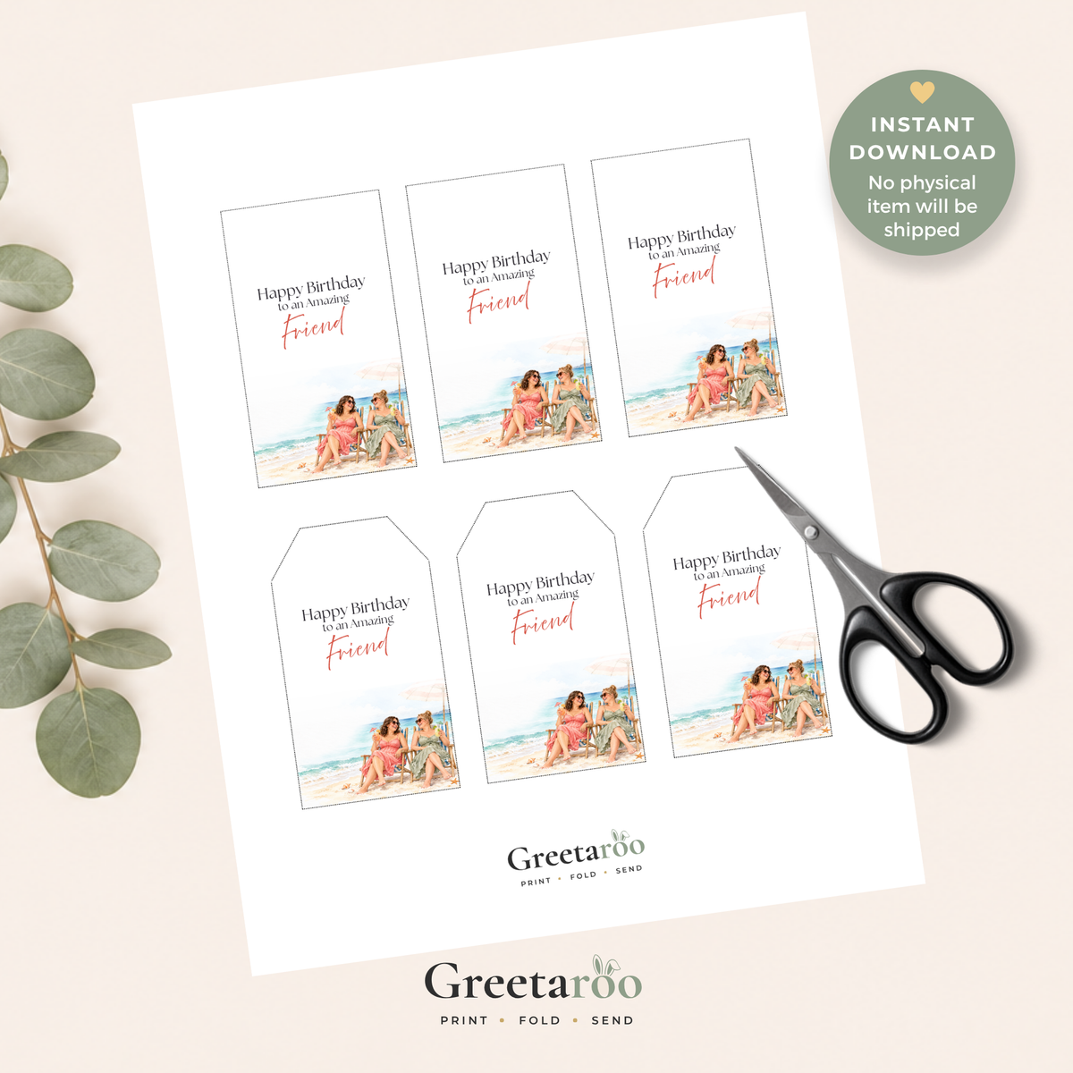 Printable Birthday Gift Tag for a Friend