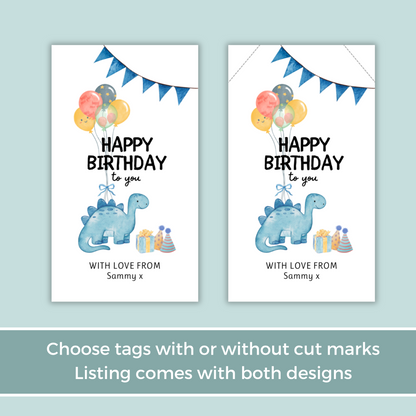 Editable Birthday Gift Tag - Dinosaur