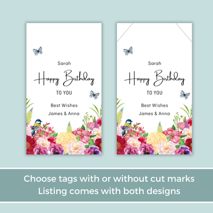 Editable Birthday Gift Tag - Floral