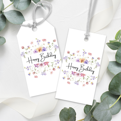 Printable Birthday Gift Tag - Wild Flowers