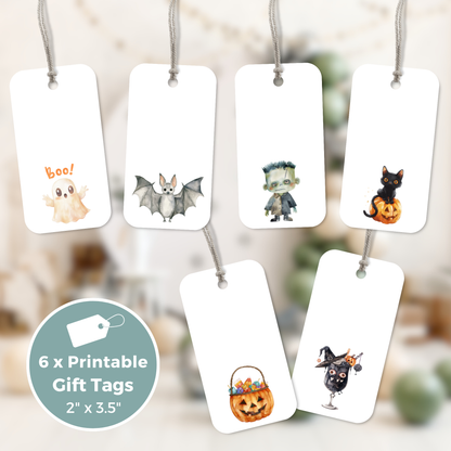 Printable Birthday Gift Tag Bundle - Halloween