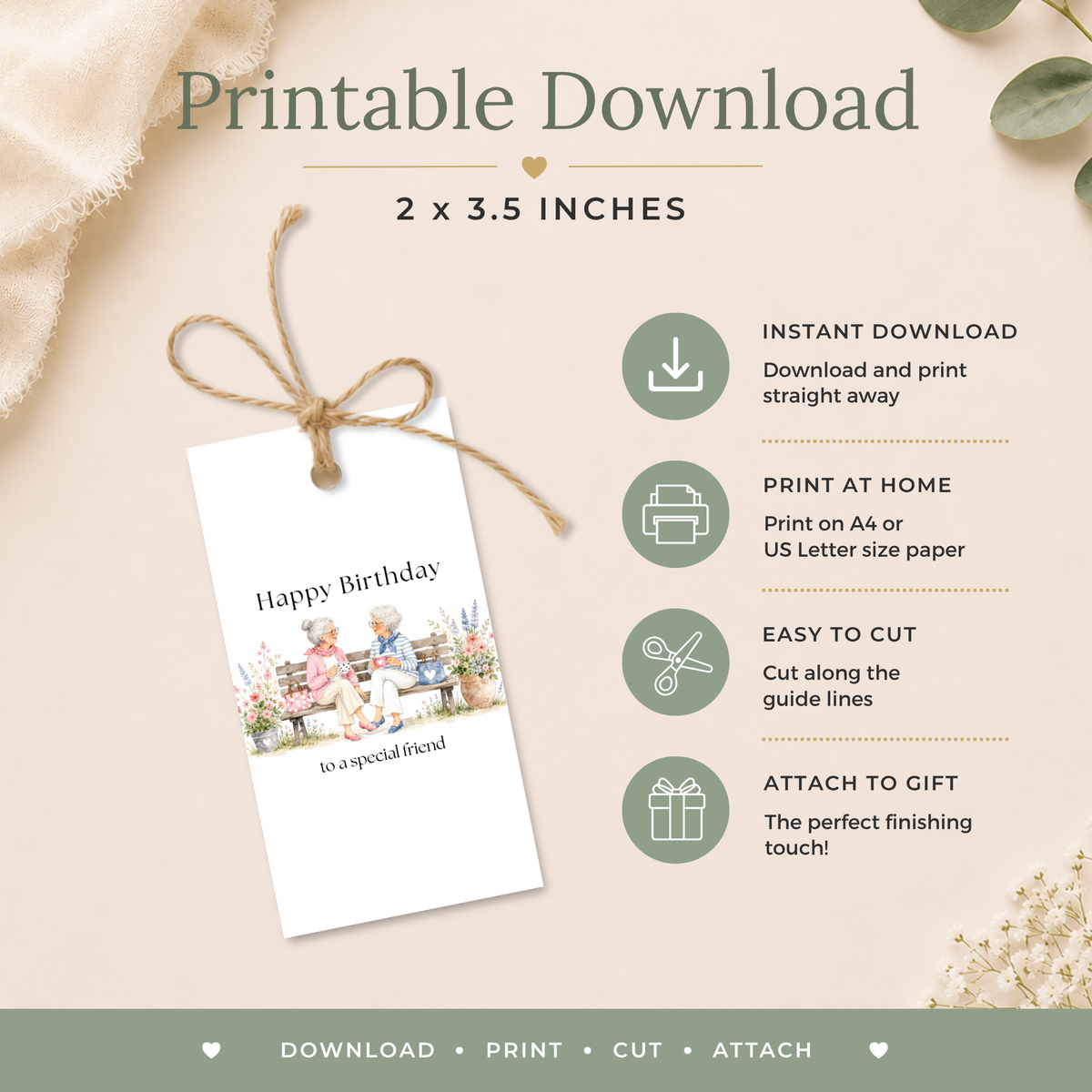 Special Friend Printable Birthday Gift Tag