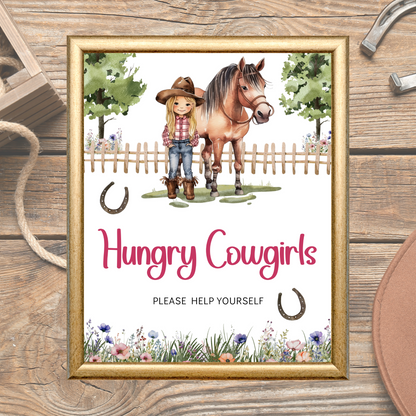 Printable Birthday Food Sign - Saddle Up Girl