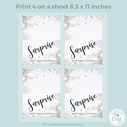 Editable Birthday Food Label / Name Card - Surprise