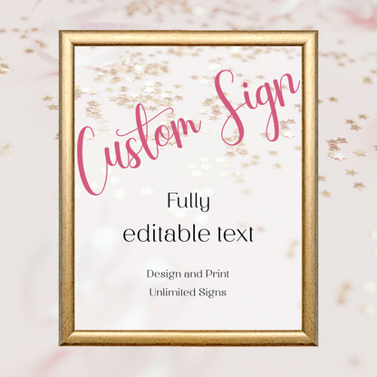 Editable Birthday Custom Sign - Surprise Pink