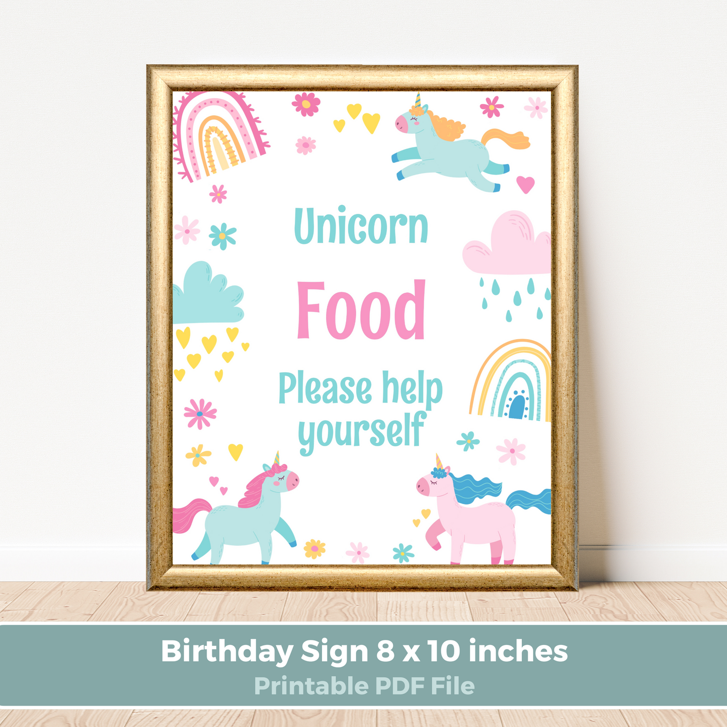 Printable Birthday Food Sign - Unicorn