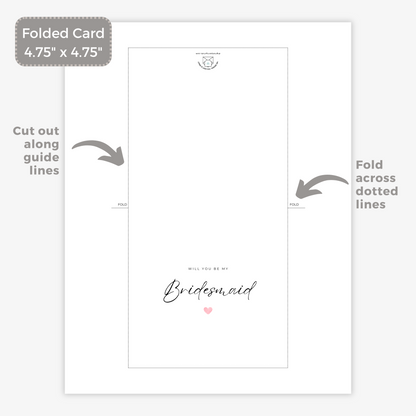 Printable Wedding Card - Will You Be My Bridesmaid