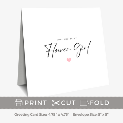 Printable Wedding Card - Will You Be My Flower Girl